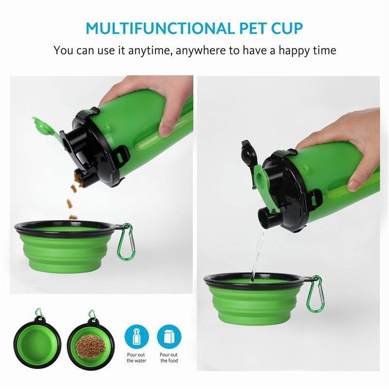 3 in 1 Portable Dog Water Bottle Multi-functional Pet Water Dispens