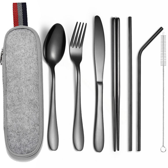 Portable Stainless Steel Utensils (7pcs Set) - My Eco Boutique