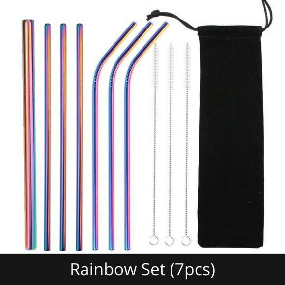 Portable Stainless Steel Straw Set (7pcs) - My Eco Boutique