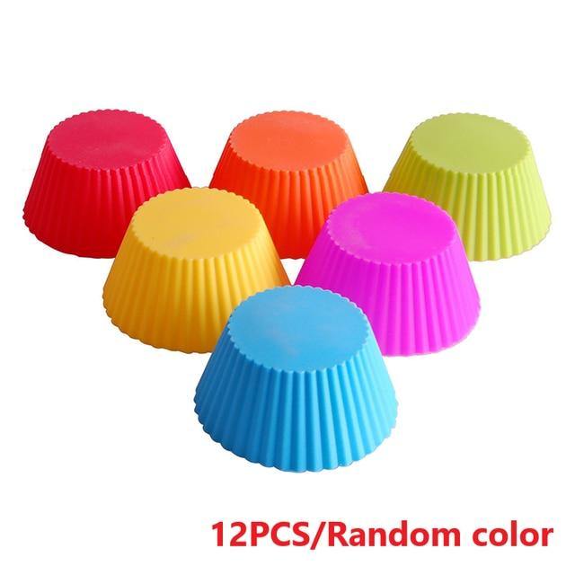 12pcs/set Multicolor Reusable Silicone Baking Cups, Muffin Liners, Cupcake  Molds, Diy Baking Molds, Round Shape Molds, Suitable For Making Cupcakes,  Puddings, Tart And Other Desserts In Home Kitchen, Parties, Festivals Etc.